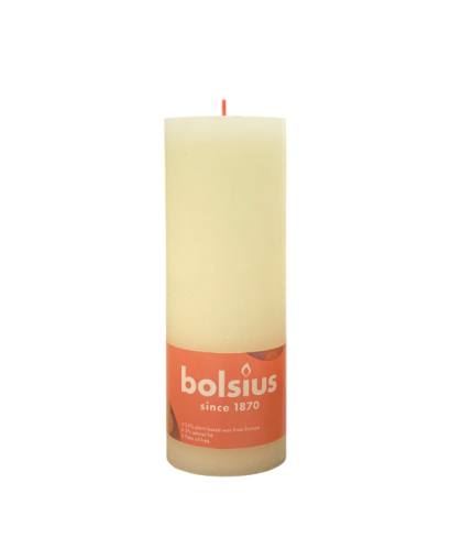 Ρουστίκ Κερί 190/68mm Bolsius -Cloudy White