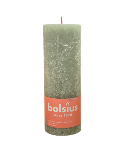 Ρουστίκ Κερί 190/68mm Bolsius -Fresh Olive