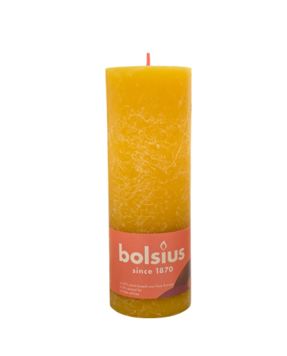 Ρουστίκ Κερί 190/68mm Bolsius -Honeycomp Yellow