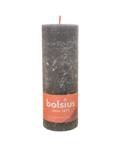 Ρουστίκ Κερί 190/68mm Bolsius -Stormy Grey