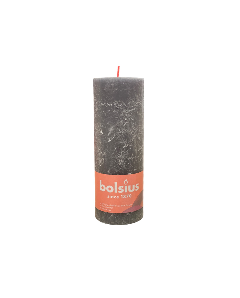 Ρουστίκ Κερί 190/68mm Bolsius -Stormy Grey