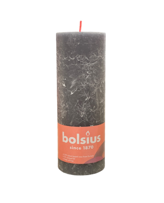 Ρουστίκ Κερί 190/68mm Bolsius -Stormy Grey