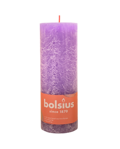 Ρουστίκ Κερί 190/68mm Bolsius -Vibrant Violet