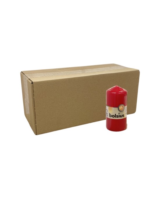 Κερί Κορμός Bolsius 120/58mm-Κόκκινο(Κιβώτιο-10τμχ)