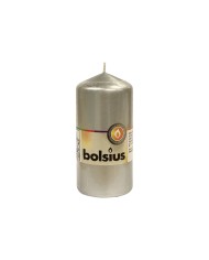Κερί Κορμός Bolsius 120/58mm-Ασημί(Κιβώτιο-10τμχ)
