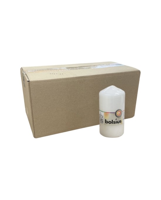 Κερί Κορμός Bolsius 130/68mm-Λευκό(Κιβώτιο-8τμχ)