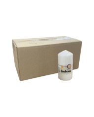 Κερί Κορμός Bolsius 130/68mm-Λευκό(Κιβώτιο-8τμχ)