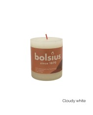 Κερί Κορμός Ρουστίκ Bolsius 80/68mm-Λευκό(Κιβώτιο-4τμχ)