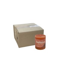 Κερί Κορμός Ρουστίκ Bolsius 80/68mm-Πορτοκαλί(Κιβώτιο-4τμχ)