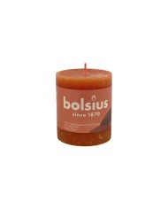 Κερί Κορμός Ρουστίκ Bolsius 80/68mm-Πορτοκαλί(Κιβώτιο-4τμχ)