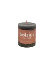 Κερί Κορμός Ρουστίκ Bolsius 80/68mm-Γκρι(Κιβώτιο-4τμχ)