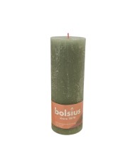 Κερί Κορμός Ρουστίκ Bolsius 190/68mm-Πράσινο(Κιβώτιο-4τμχ)