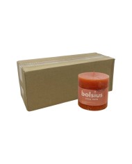 Κερί Κορμός Ρουστίκ Bolsius 100/100mm-Πορτοκαλί(Κιβώτιο-3τμχ)