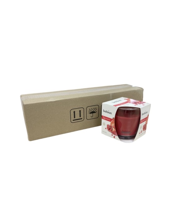 Αρωματικό Κερί Σε Ποτήρι 95/95mm Bolsius True Scents -Ρόδι(Κιβώτιο-4τμχ)
