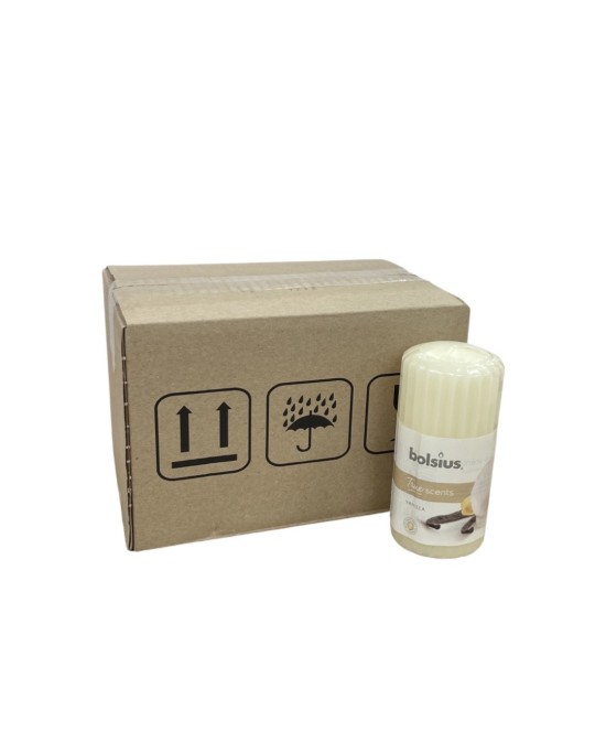 Αρωματικό Κερί Κορμός Bolsius True Scents 120/60mm-Βανίλια (Κιβώτιο-6τμχ)
