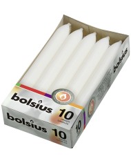 Κεριά Κηροπηγίου(Σπαρματσέτα) 170/20mm Bolsius 10άδα - Λευκό(Κιβώτιο-12τμχ)