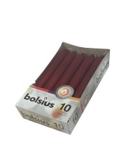 Κεριά Κηροπηγίου(Σπαρματσέτα) 170/20mm Bolsius 10άδα - Μπορντώ(Κιβώτιο-12τμχ)