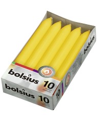 Κεριά Κηροπηγίου(Σπαρματσέτα) 170/20mm Bolsius 10άδα - Κίτρινο(Κιβώτιο-12τμχ)